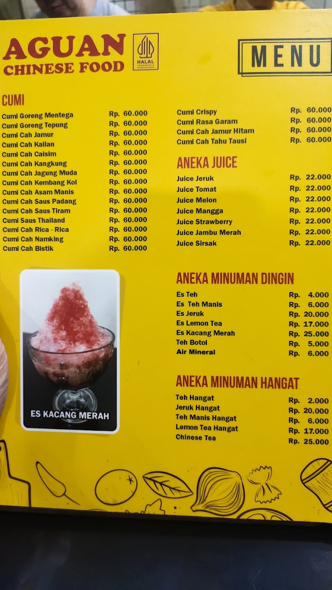 Aguan Chinese Food Menu - Image 1
